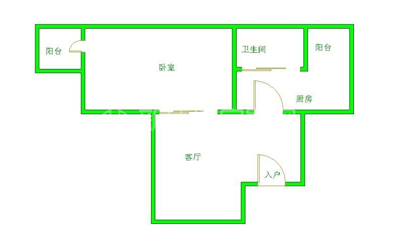 左右小区  1室1厅1卫   1400.00元/月室内图1