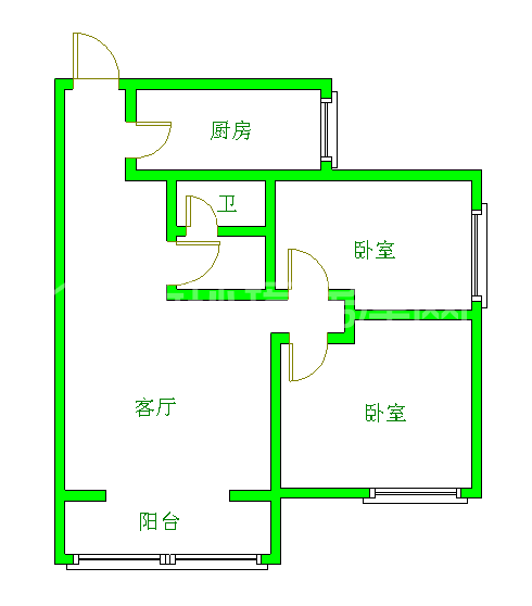 浪琴湾  2室2厅1卫   2100.00元/月室内图1