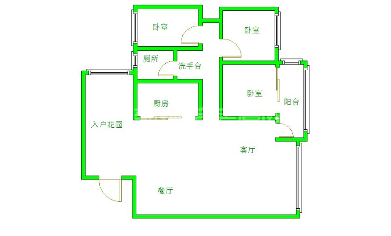 世纪金沙  3室2厅2卫   3950.00元/月室内图1