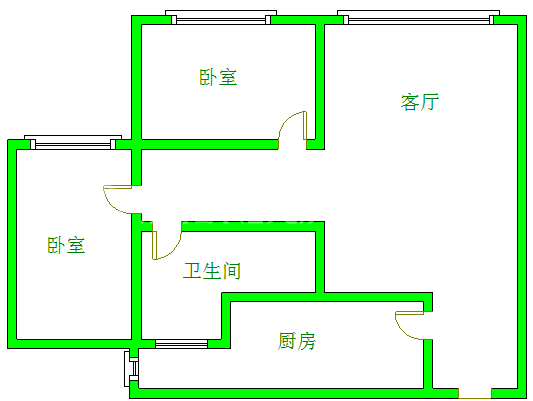 荣盛花语城  2室1厅1卫   2500.00元/月室内图1