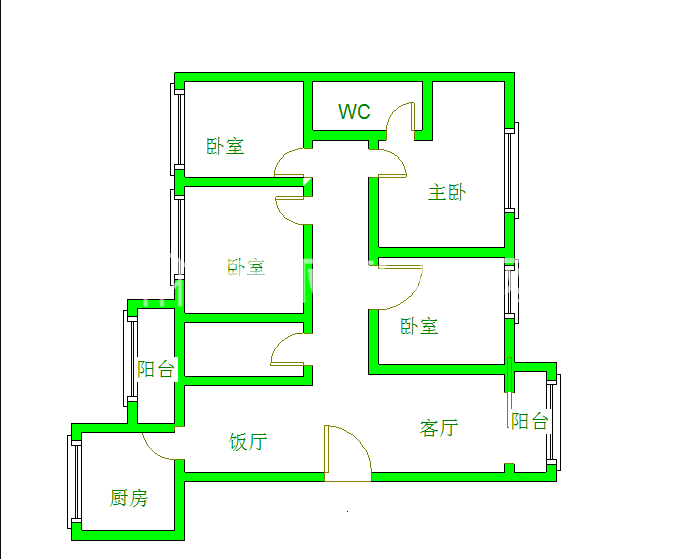 中华家园西区  4室2厅1卫   5000.00元/月室内图1