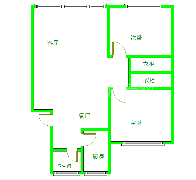 二十一世纪花园1期  2室1厅1卫   2000.00元/月室内图1