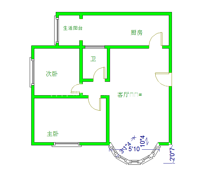 光明园  2室1厅1卫   90.00万室内图1