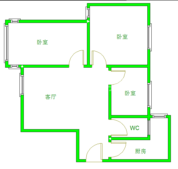 光华杏林  3室1厅1卫   2300.00元/月室内图1