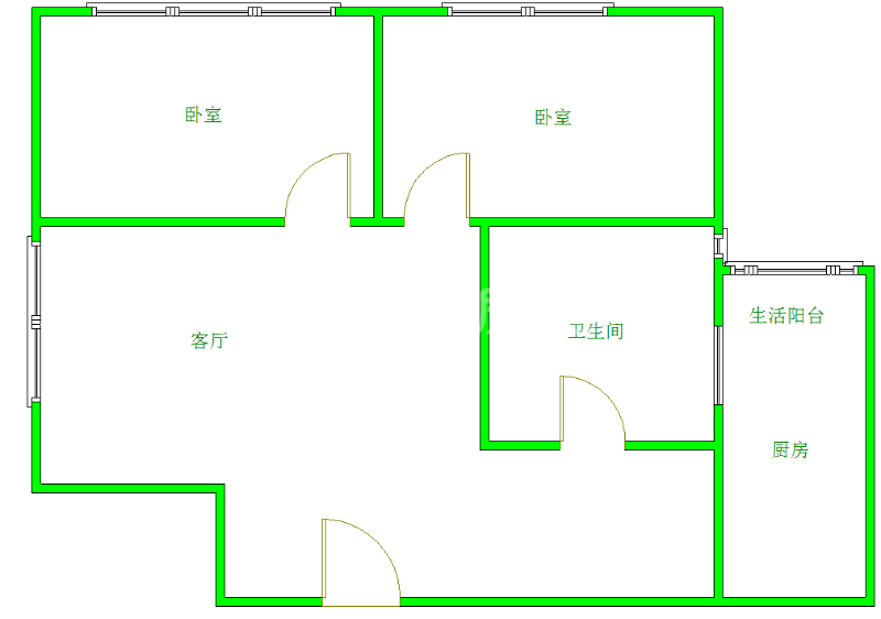 光华杏林  2室2厅1卫   2500.00元/月室内图1