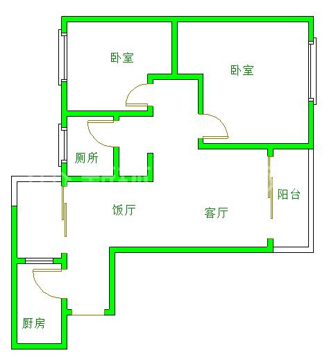 清水路苑  2室2厅1卫   1900.00元/月室内图1