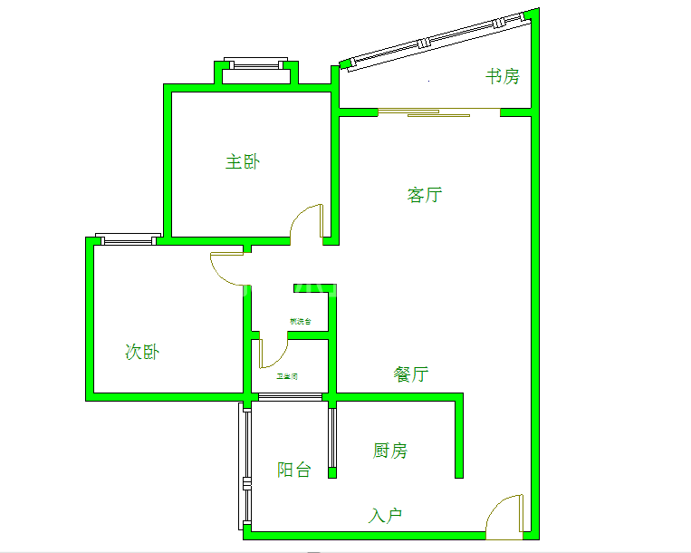 碧华邻  2室2厅1卫   3500.00元/月室内图1