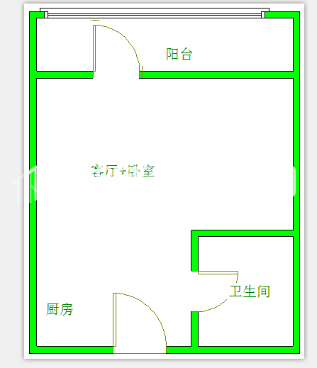 智地哥谭LOFT公寓  1室1厅1卫   1900.00元/月室内图1