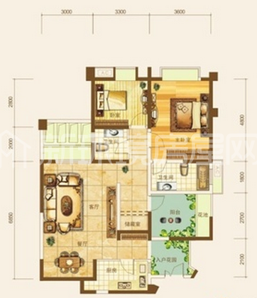 南湖半岛  3室1厅2卫   2500.00元/月室内图1