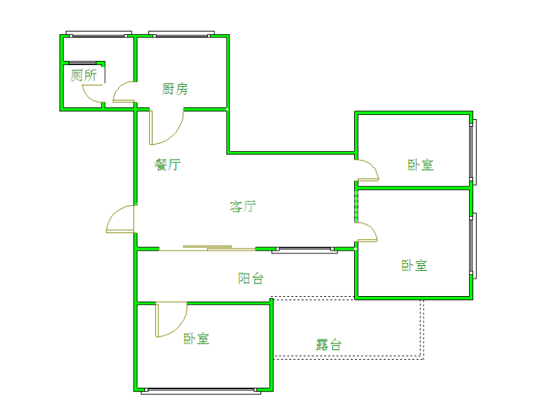 金都花园  3室2厅1卫   2100.00元/月室内图1