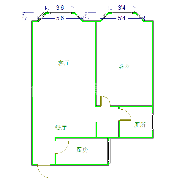 金沙美邻B区  1室1厅1卫   1700.00元/月室内图1