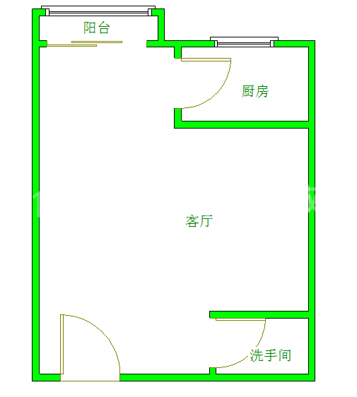 大地新光华  1室1厅1卫   1900.00元/月室内图1