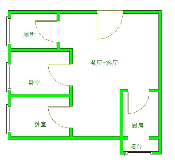 时代晶座  2室2厅1卫   2500.00元/月室内图1