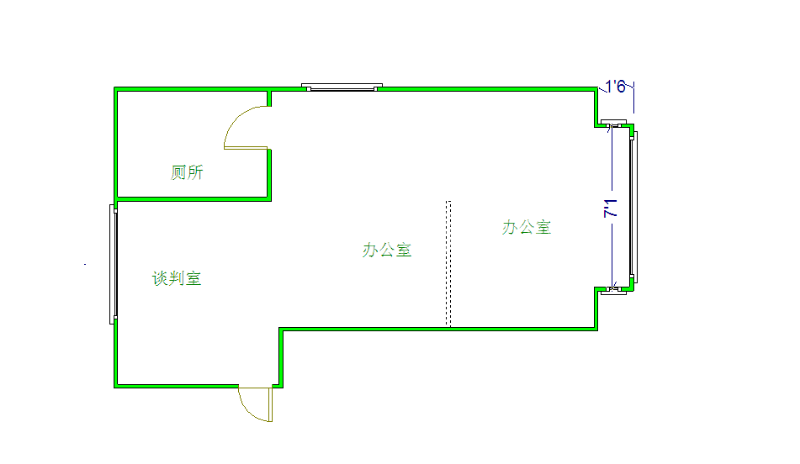 建发金沙里  1室1厅1卫   1400.00元/月室内图1