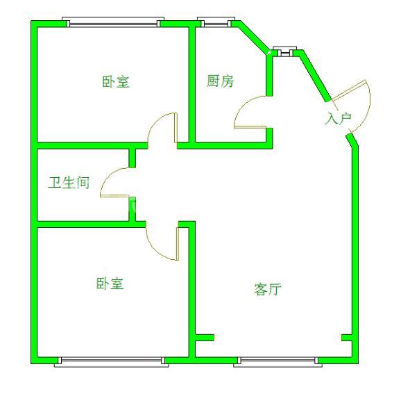 金鹏街小区  2室1厅1卫   1800.00元/月室内图1