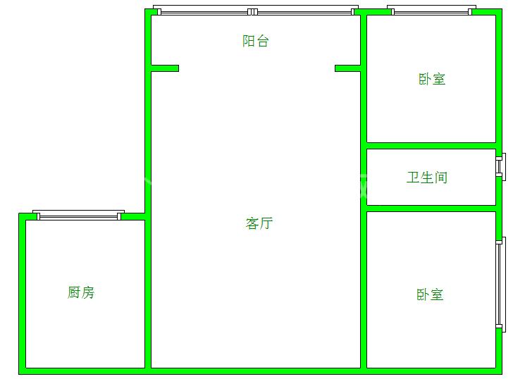 清水路苑  2室1厅1卫   2100.00元/月室内图1