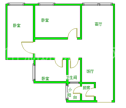 荣盛花语城  3室1厅1卫   2600.00元/月室内图1