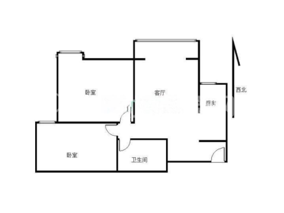 揽胜金沙  2室1厅1卫   2600.00元/月室内图1