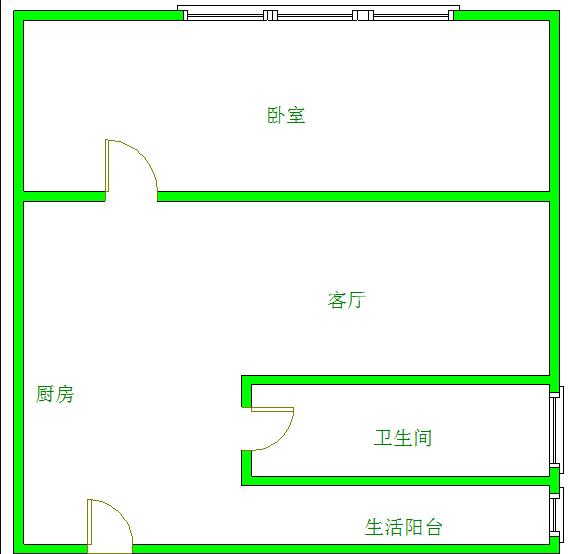 俊发时光俊园  1室1厅1卫   1800.00元/月室内图1