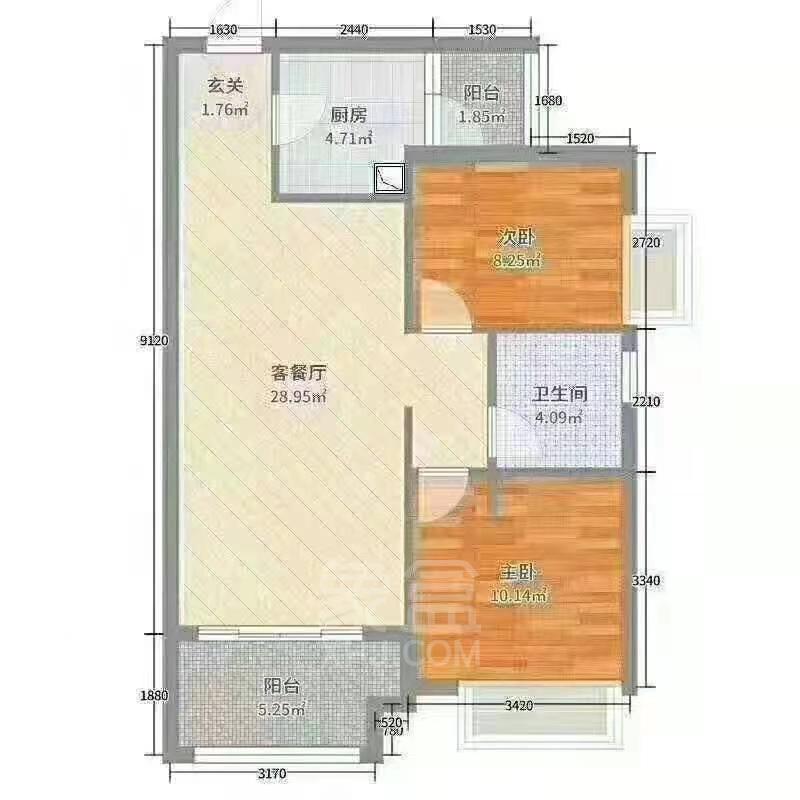橡胶院  2室2厅1卫   1000.00元/月室内图1