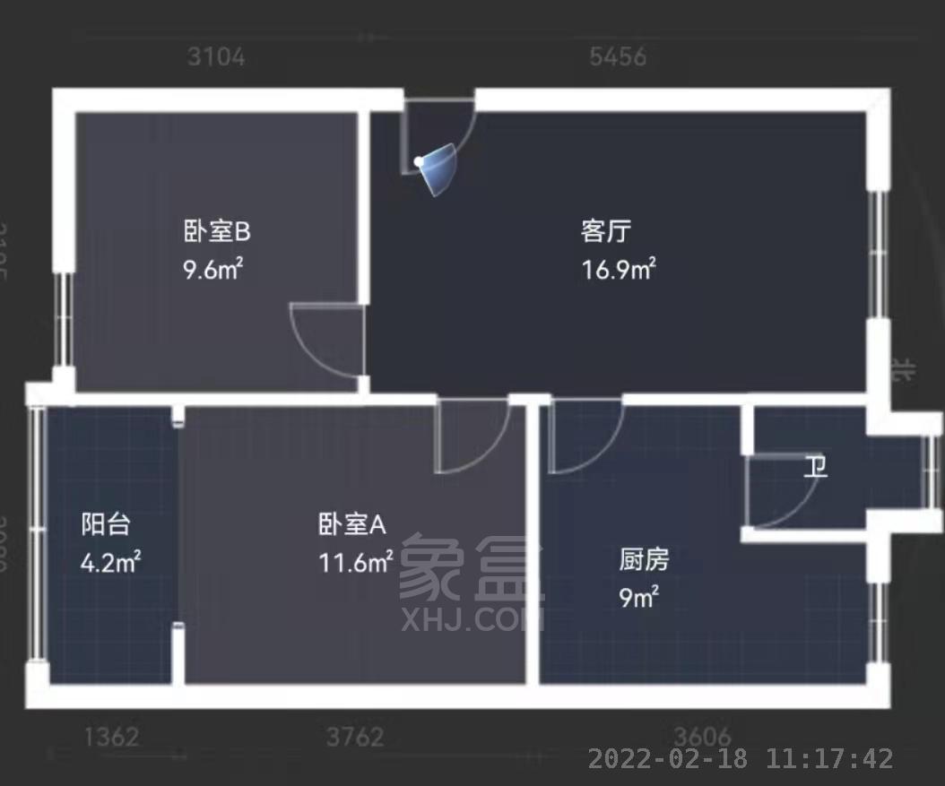 滨江一村  2室2厅1卫   1000.00元/月室内图1