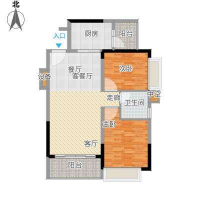 北山二村  2室2厅1卫   850.00元/月户型图