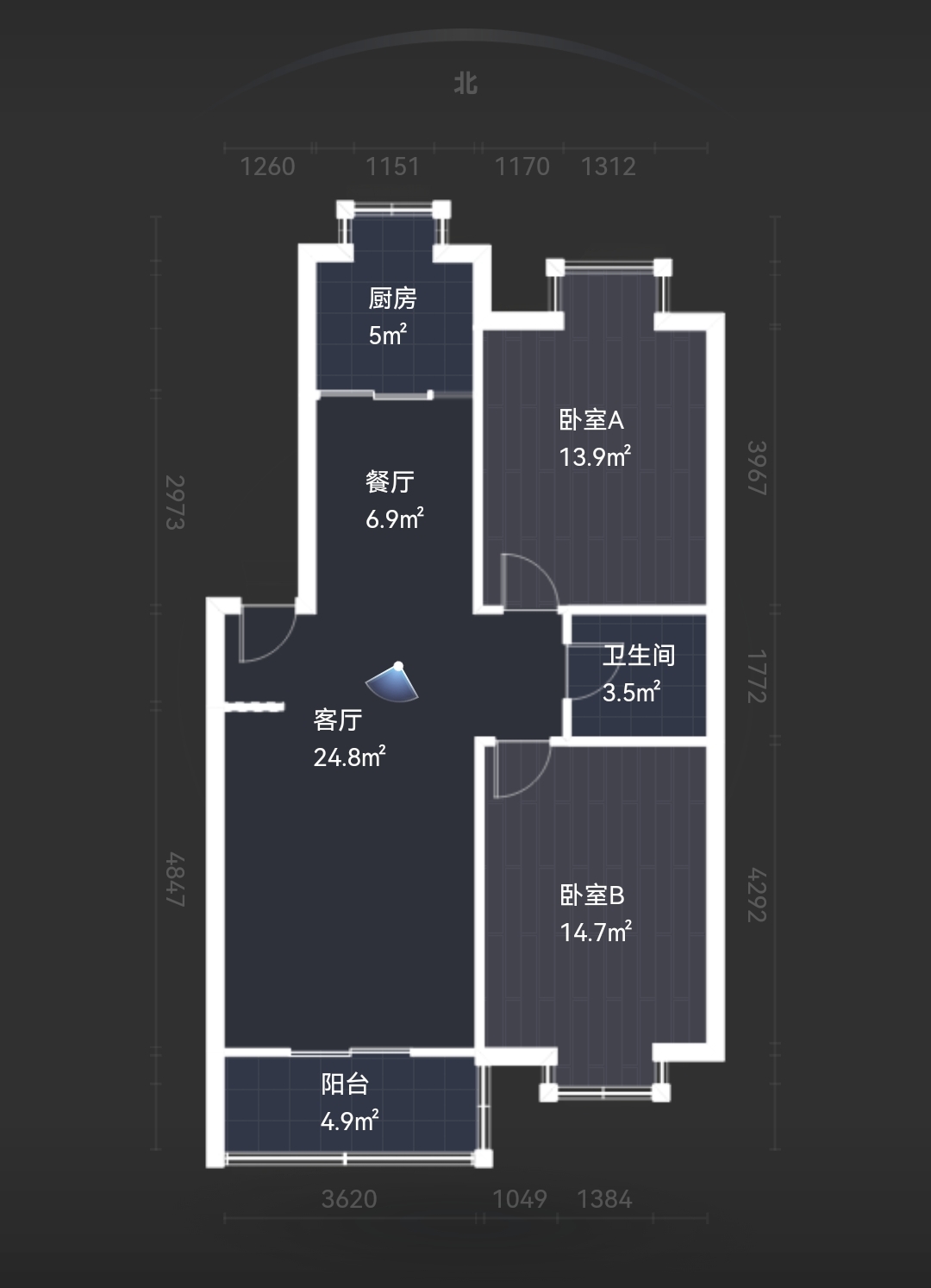 三兴鑫园(三兴园三鑫园）  2室2厅1卫   129.00万户型图