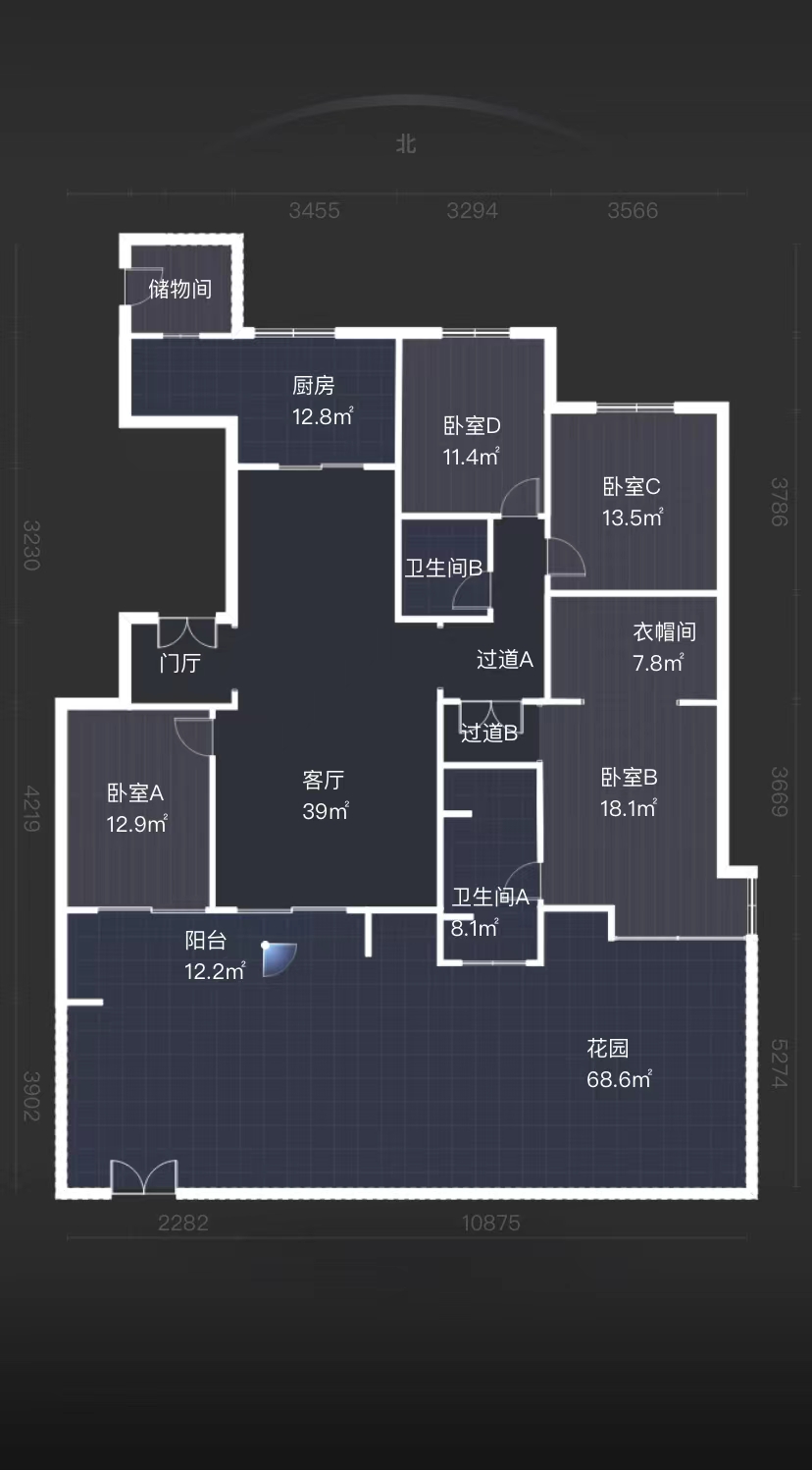中铁建万科翡翠  4室2厅2卫   650.00万室内图1
