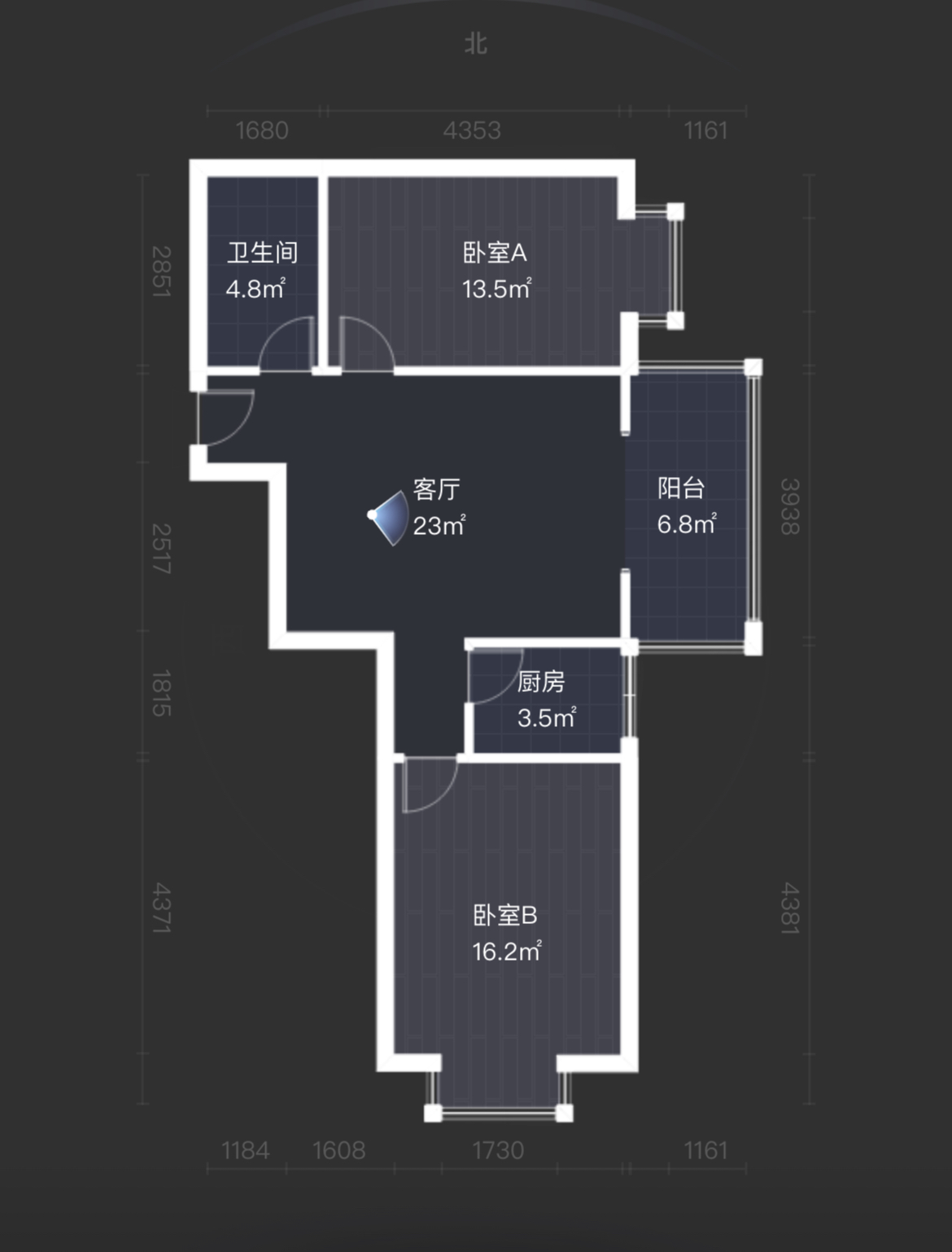 明德8英里  2室2厅1卫   145.00万户型图
