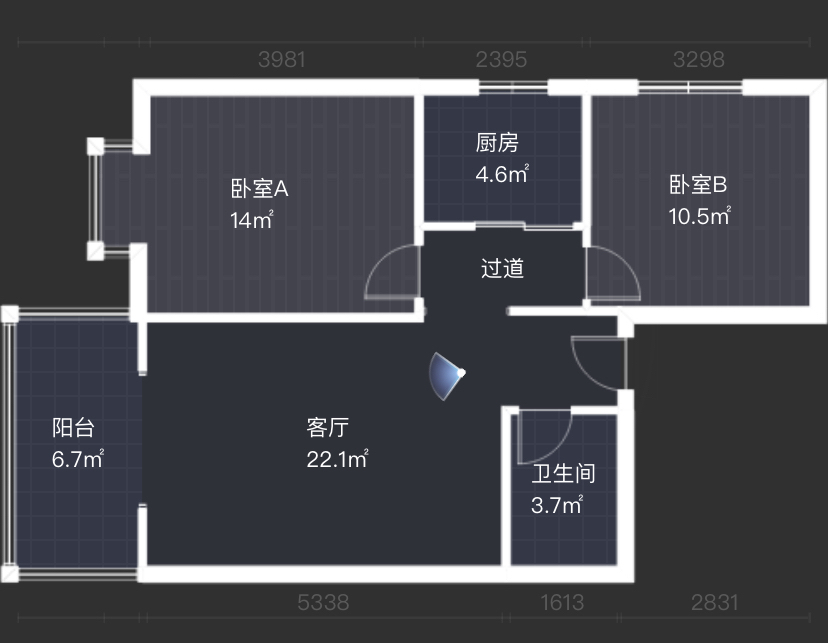 紫郡长安  2室2厅1卫   133.00万户型图