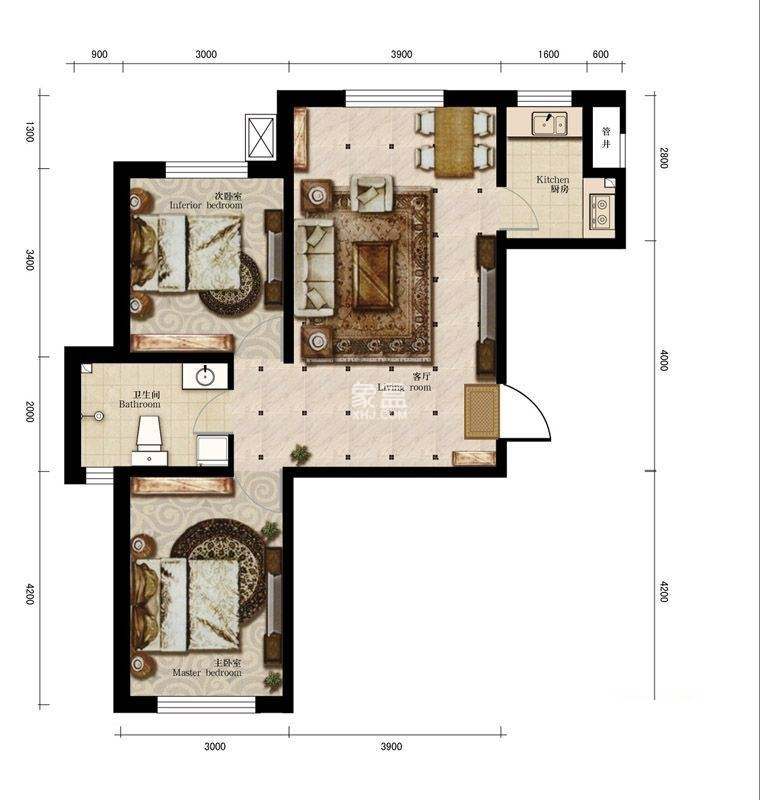 小桃小区  1室1厅1卫   350.00元/月小区图