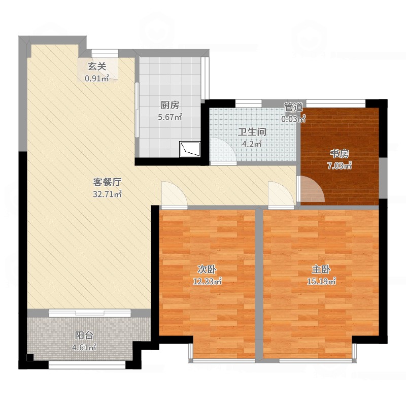 农昌巷  3室2厅1卫   800.00元/月室内图1