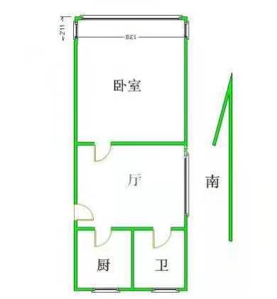 万和世家  1室1厅1卫   1400.00元/月户型图