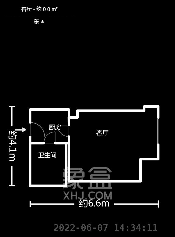 标志商务中心  1室1厅1卫   1200.00元/月户型图