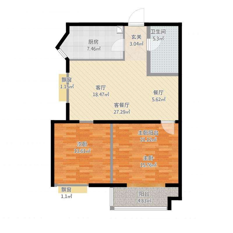 阳光小区  2室1厅1卫   22.80万户型图