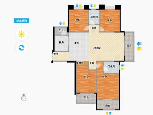 立新二社区  4室2厅1卫   1800.00元/月户型图