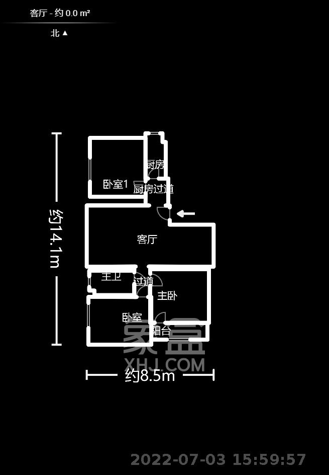 肇家（嘉）坪散盘  3室2厅2卫   3000.00元/月室内图1
