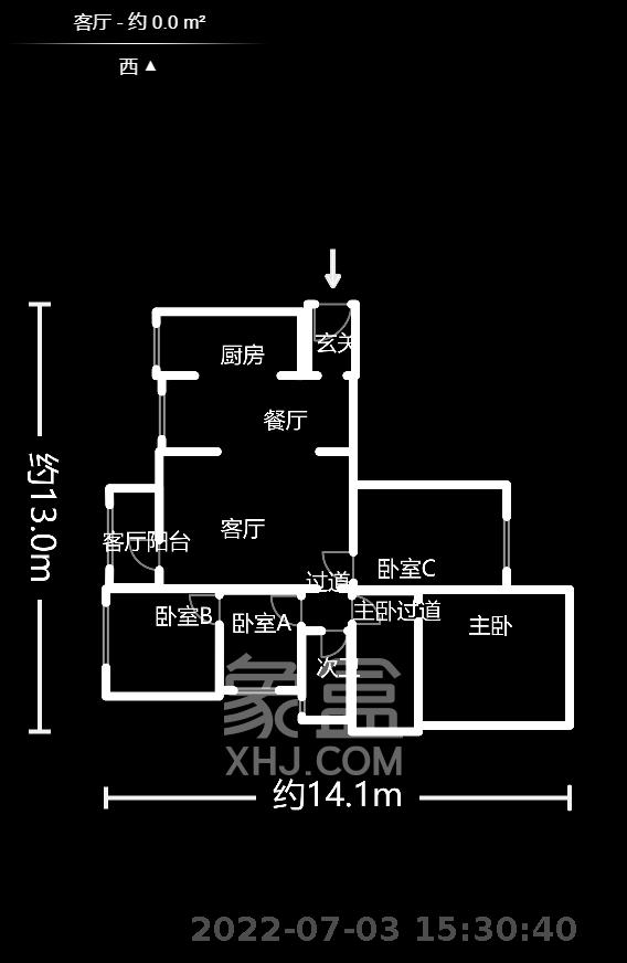 广泰锦苑  3室2厅1卫   125.00万室内图1