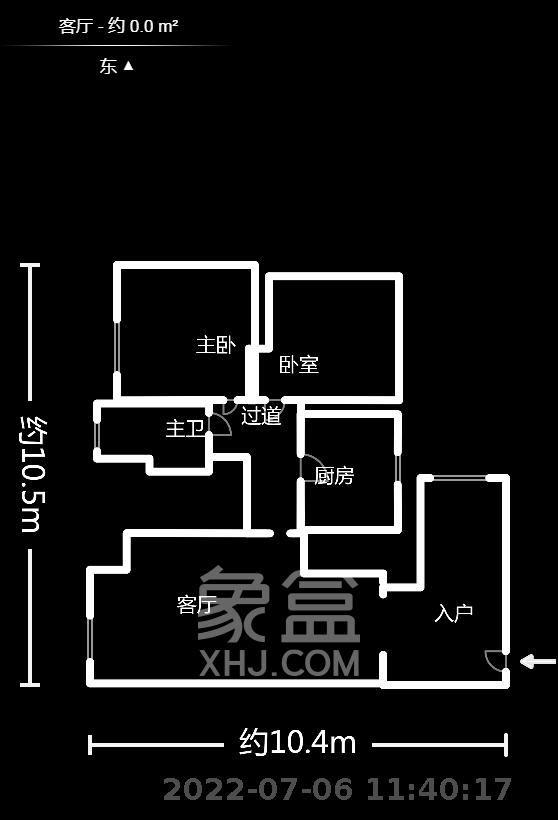 湘域城邦（湘域国际中心）  2室1厅1卫   128.00万室内图1