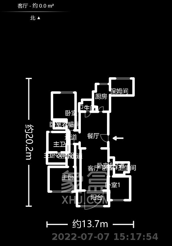 万达公馆  4室2厅4卫   14000.00元/月户型图