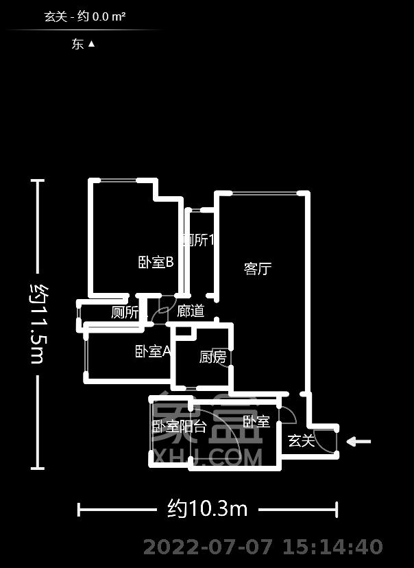 枫华府第  3室2厅1卫   86.00万室内图1