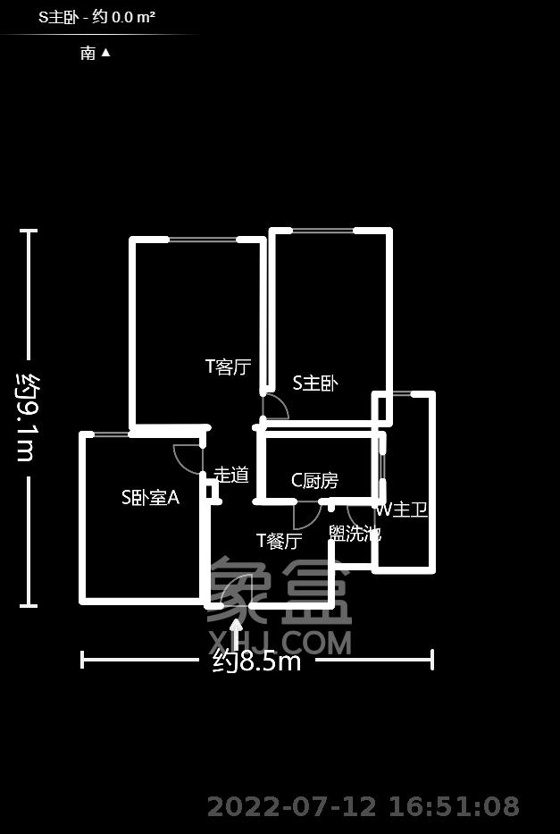 中城丽景香山园  2室2厅1卫   91.00万室内图1