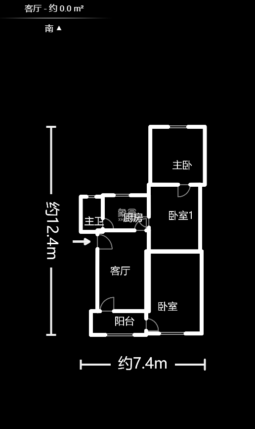 花鼓戏剧院宿舍  2室2厅1卫   2000.00元/月户型图