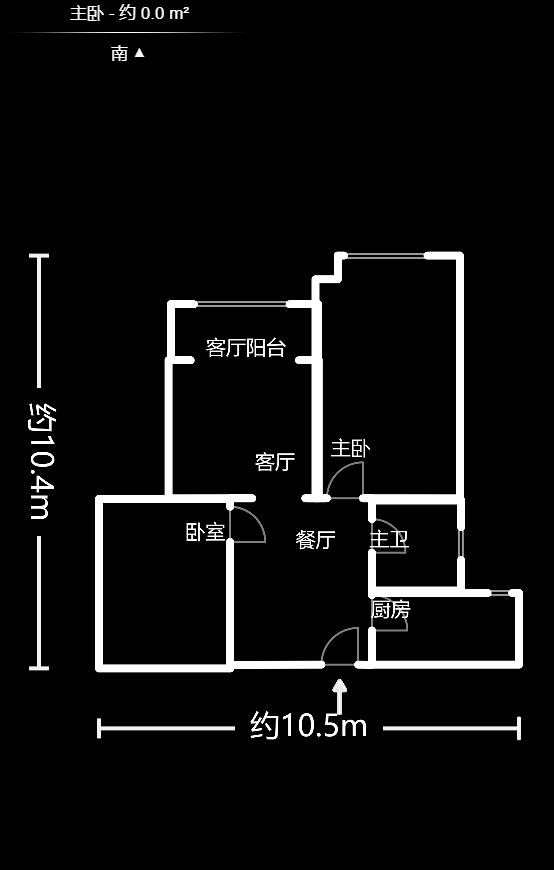 四季星城  2室2厅1卫   1700.00元/月户型图