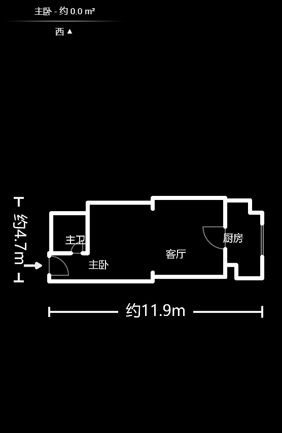山水湾  1室1厅1卫   1200.00元/月户型图