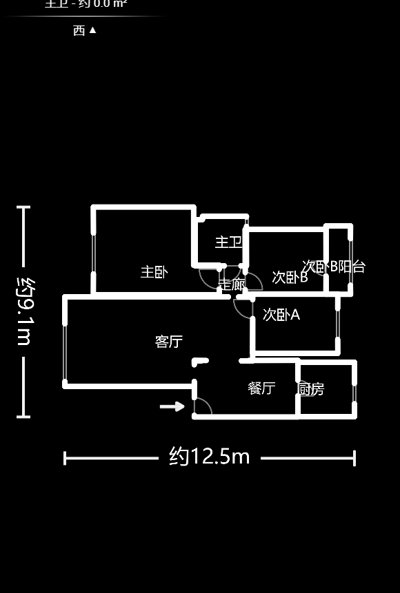 丽江翠园  3室2厅1卫    1700.0元/月户型图