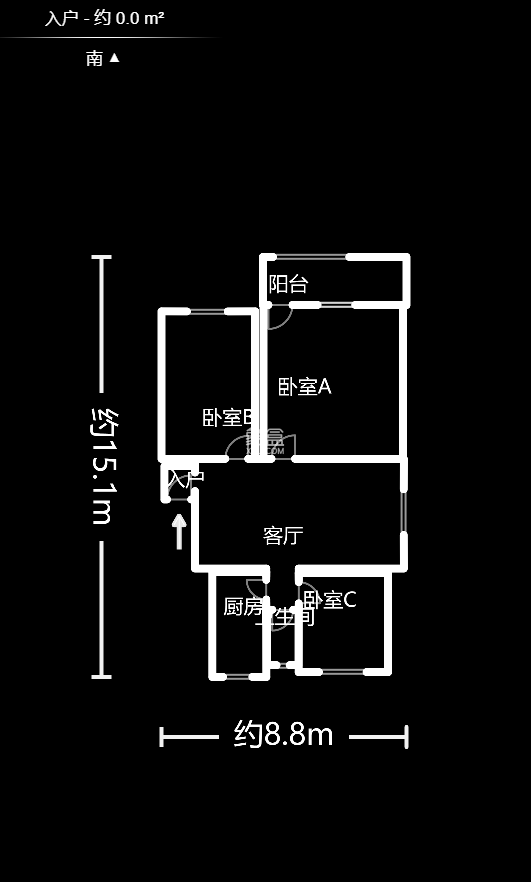 下碧湘街小区  2室2厅1卫    55.0万室内图1