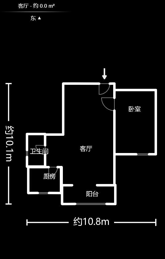 欧园  1室1厅1卫    1800.0元/月户型图