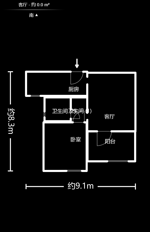 欧园 2室2厅1卫 2500.0元/月 欧园 2室2厅1卫 2500.0元/月户型图
