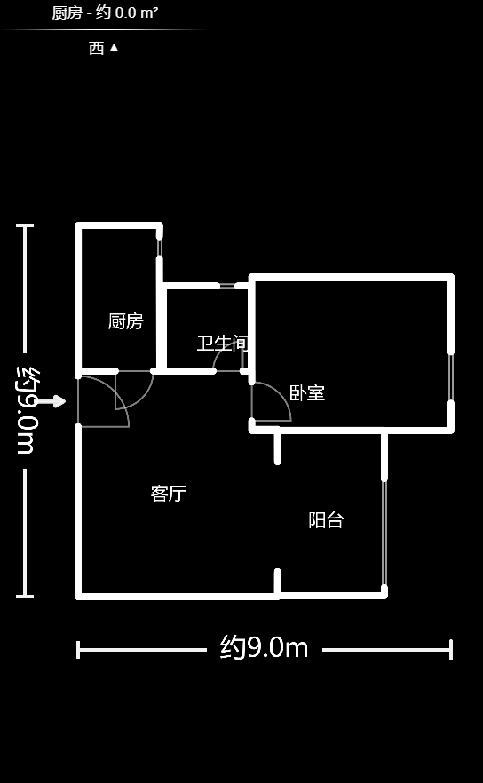 欧园  1室1厅1卫   1800.00元/月户型图